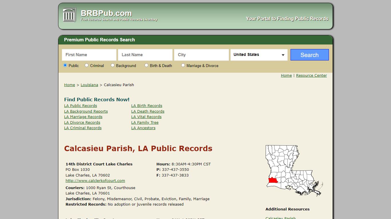 Calcasieu Parish Public Records | Search Louisiana Government Databases